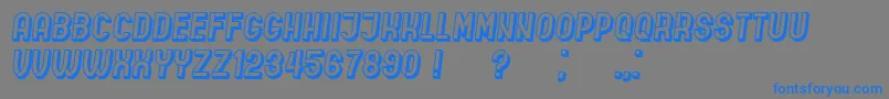 フォントIndirectImplication3D Italic – 灰色の背景に青い文字
