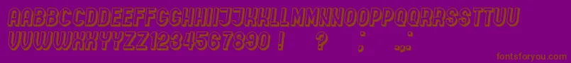 フォントIndirectImplication3D Italic – 紫色の背景に茶色のフォント