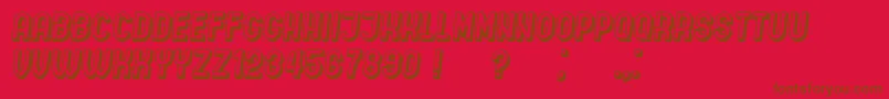 Czcionka IndirectImplication3D Italic – brązowe czcionki na czerwonym tle