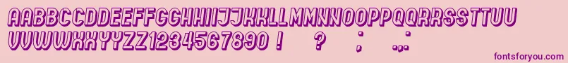 フォントIndirectImplication3D Italic – ピンクの背景に紫のフォント