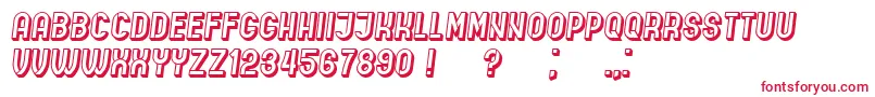 IndirectImplication3D Italic-Schriftart – Rote Schriften auf weißem Hintergrund