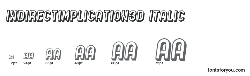 Размеры шрифта IndirectImplication3D Italic