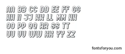 Überblick über die Schriftart IndirectImplication3D Italic