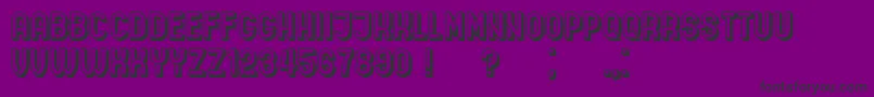 フォントIndirectImplication3D – 紫の背景に黒い文字