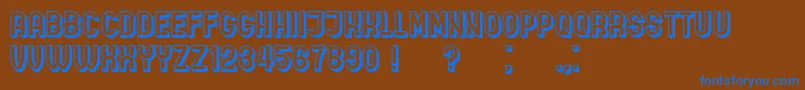 IndirectImplication3D Font – Blue Fonts on Brown Background