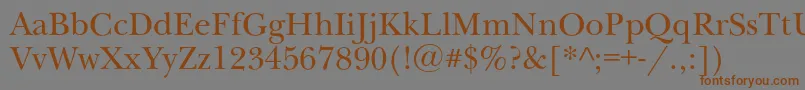 Newbaskervillec-Schriftart – Braune Schriften auf grauem Hintergrund