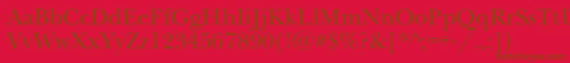 Więcej informacji o czcionce Newbaskervillec Czcionka Newbaskervillec – brązowe czcionki na czerwonym tle