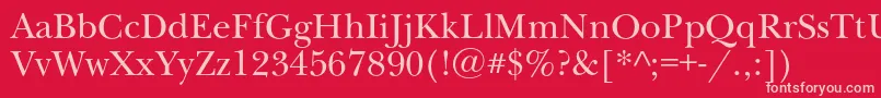 Newbaskervillec Font – Pink Fonts on Red Background