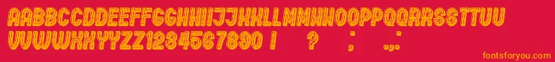 IndirectImplication3DFilled Italic Font – Orange Fonts on Red Background