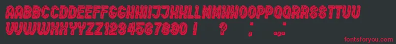 フォントIndirectImplication3DFilled Italic – 黒い背景に赤い文字