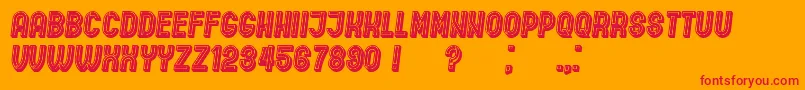 IndirectImplication3DFilled Italic Font – Red Fonts on Orange Background