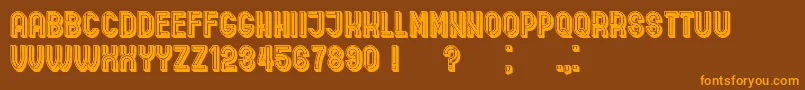 IndirectImplication3DFilled Font – Orange Fonts on Brown Background