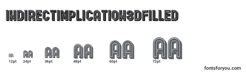 Размеры шрифта IndirectImplication3DFilled
