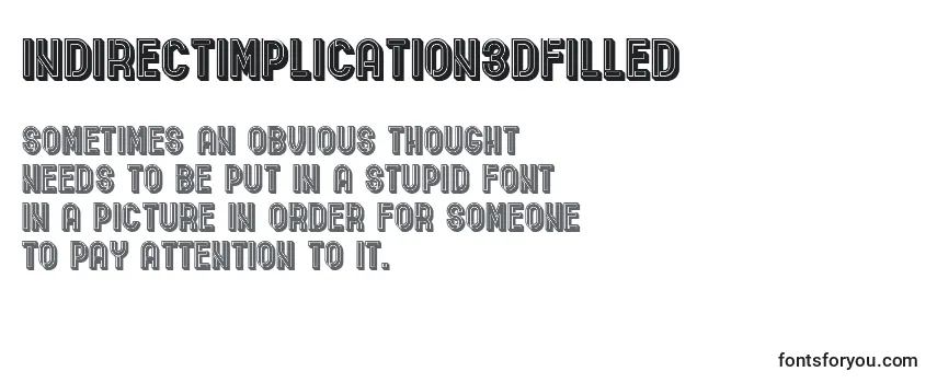 Review of the IndirectImplication3DFilled Font