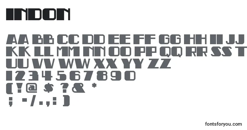 Шрифт INDON    (130292) – алфавит, цифры, специальные символы