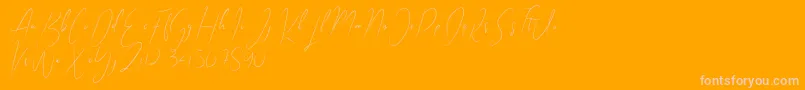 Indonesia Island-Schriftart – Rosa Schriften auf orangefarbenem Hintergrund