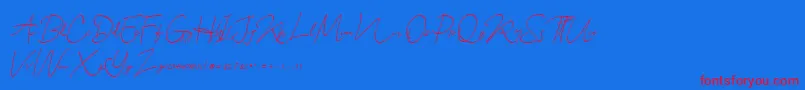 Indonesian Font – Red Fonts on Blue Background