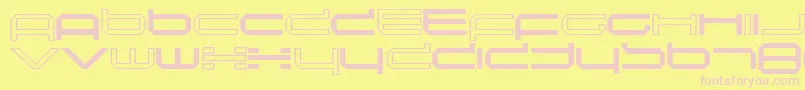 induction-fontti – vaaleanpunaiset fontit keltaisella taustalla
