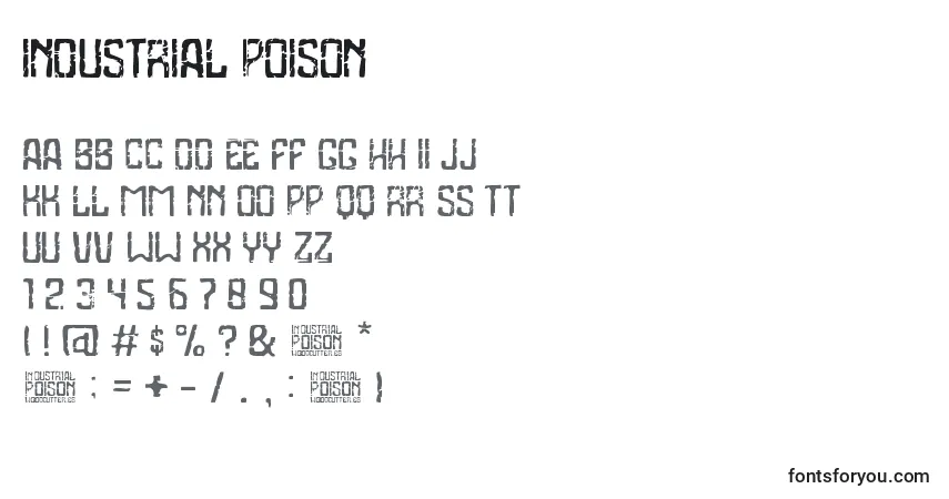 Шрифт Industrial Poison – алфавит, цифры, специальные символы