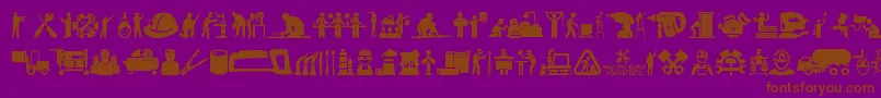 Industrial Worker Font – Brown Fonts on Purple Background