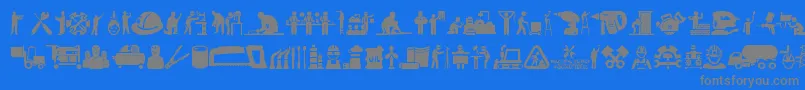 Czcionka Industrial Worker – szare czcionki na niebieskim tle