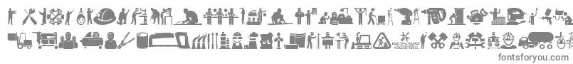 Industrial Worker-Schriftart – Graue Schriften auf weißem Hintergrund
