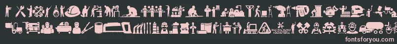 Industrial Worker Font – Pink Fonts on Black Background