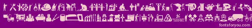 Industrial Worker Font – Pink Fonts on Purple Background