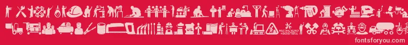 フォントIndustrial Worker – 赤い背景にピンクのフォント