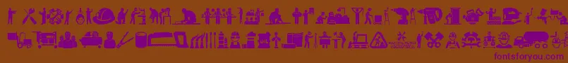 Industrial Worker Font – Purple Fonts on Brown Background