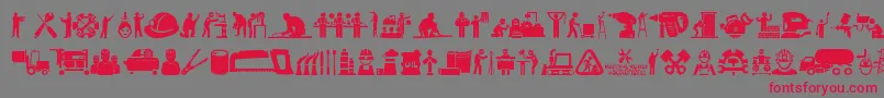Industrial Worker Font – Red Fonts on Gray Background