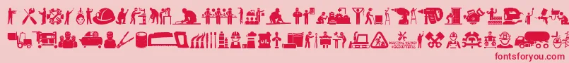 Industrial Worker Font – Red Fonts on Pink Background