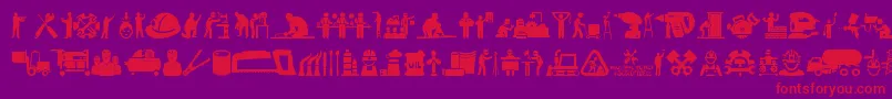 Industrial Worker Font – Red Fonts on Purple Background