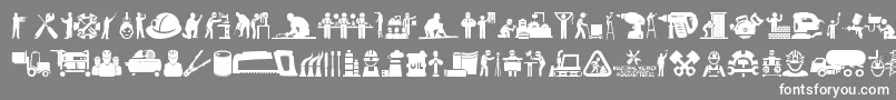 Industrial Worker Font – White Fonts on Gray Background