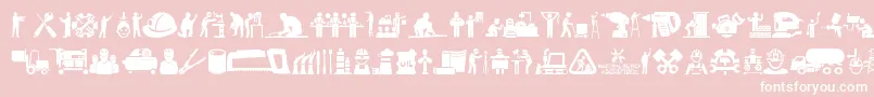 Industrial Worker Font – White Fonts on Pink Background