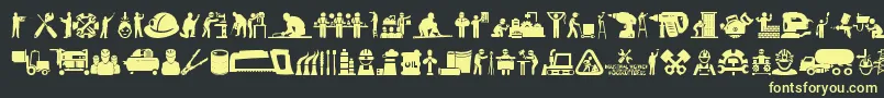 Industrial Worker Font – Yellow Fonts on Black Background