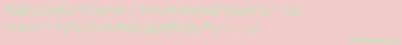 CuteHeartFont-Schriftart – Grüne Schriften auf rosa Hintergrund