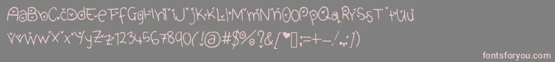 CuteHeartFont Font – Pink Fonts on Gray Background