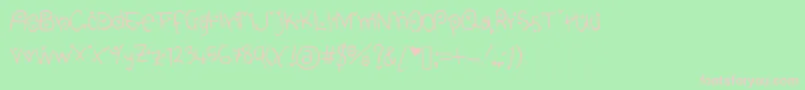 Шрифт CuteHeartFont – розовые шрифты на зелёном фоне