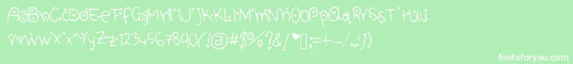 CuteHeartFont Font – White Fonts on Green Background
