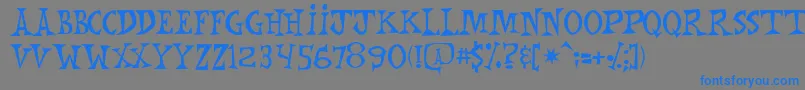 Mnkchunk-Schriftart – Blaue Schriften auf grauem Hintergrund