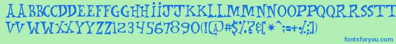 fuente Mnkchunk – Fuentes Azules Sobre Fondo Verde