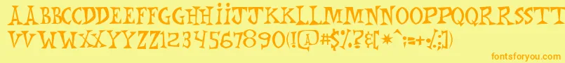 Mnkchunk Font – Orange Fonts on Yellow Background