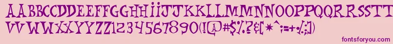 Mnkchunk Font – Purple Fonts on Pink Background