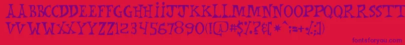 Mnkchunk Font – Purple Fonts on Red Background