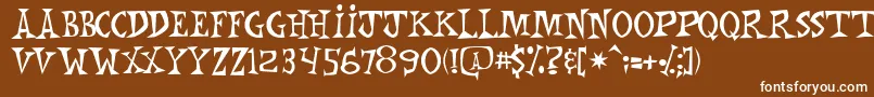 Fonte Mnkchunk – fontes brancas em um fundo marrom
