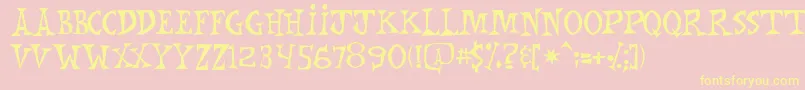 Police Mnkchunk – polices jaunes sur fond rose