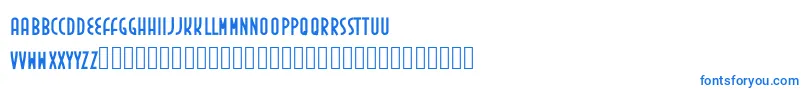 フォントInedita – 白い背景に青い文字