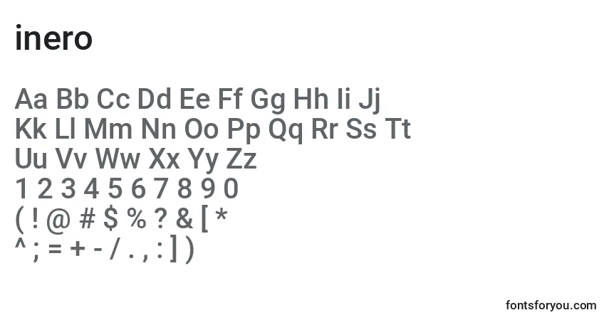 Inero (130301)-fontti – aakkoset, numerot, erikoismerkit