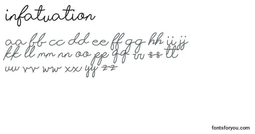 Schriftart Infatuation – Alphabet, Zahlen, spezielle Symbole